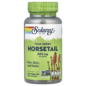 Solaray, True Herbs, хвощ, 100 растительных капсул (440 мг в 1 капсуле)