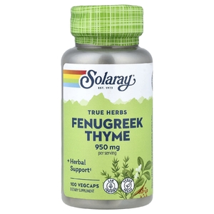 Solaray, True Herbs, пажитник и чабрец, 100 растительных капсул
