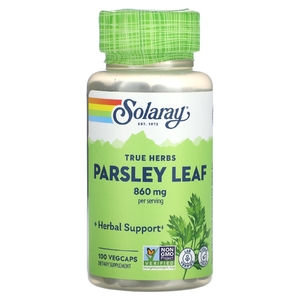 Solaray, True Herbs, листья петрушки, 100 вегетарианских капсул (430 мг на капсулу)