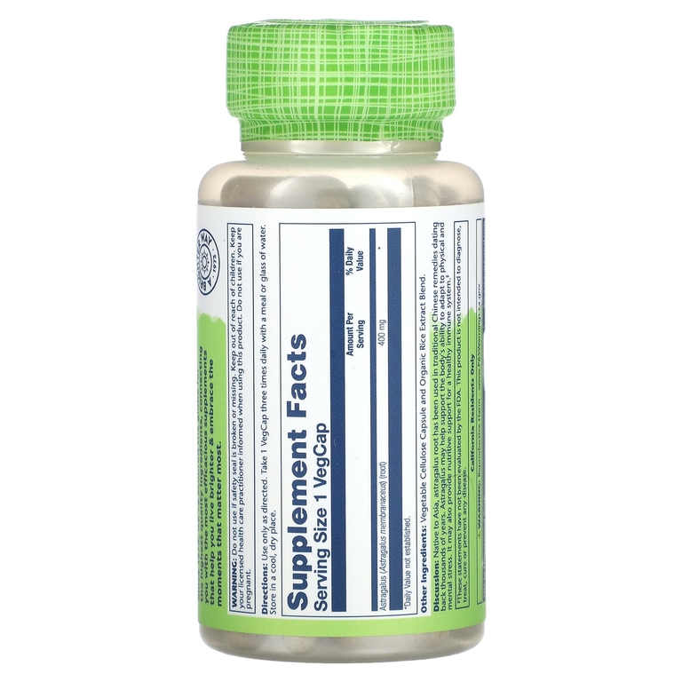 Solaray, True Herbs, астрагал, 400 мг, 100 растительных капсул