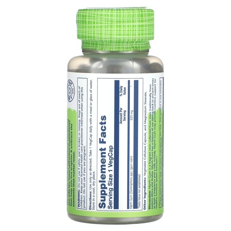 Solaray, True Herbs, камедь мирры, 620 мг, 100 растительных капсул (Товар снят с продажи) 