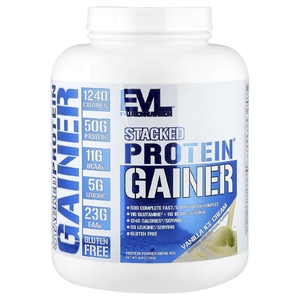 EVLution Nutrition, Stacked Protein®, гейнер, со вкусом ванильного мороженого, 2,72 кг (6 фунтов)