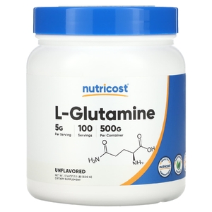 Nutricost, L-глютамин, без добавок, 500 г (17,6 унции) (Товар снят с продажи) 