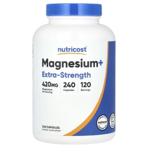 Nutricost, Magnesium+, магний, повышенная сила действия, 240 капсул (210 мг в 1 капсуле)