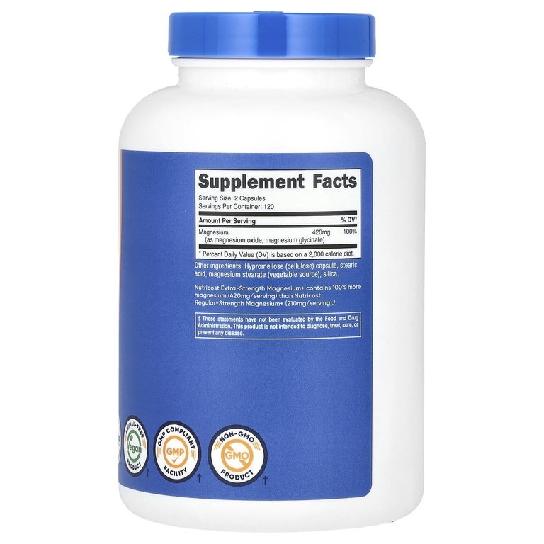 Nutricost, Magnesium+, магний, повышенная сила действия, 240 капсул (210 мг в 1 капсуле)