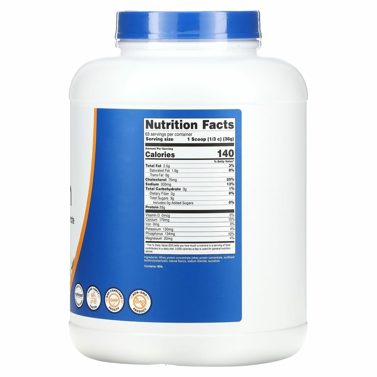 Nutricost, Концентрат сывороточного протеина, ваниль, 2268 г (5 фунтов) (Товар снят с продажи) 