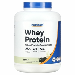 Nutricost, Концентрат сывороточного протеина, ваниль, 2268 г (5 фунтов) (Товар снят с продажи) 