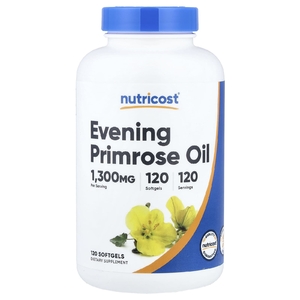 Nutricost, Масло примулы вечерней, 1300 мг, 120 капсул