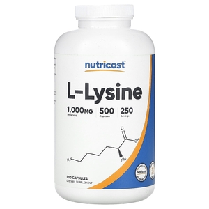 Nutricost, L-лизин, 1000 мг, 500 капсул (500 мг в 1 капсуле) (Товар снят с продажи) 