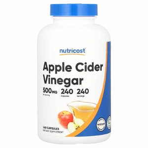 Nutricost, Яблочный уксус, 500 мг, 240 капсул (Товар снят с продажи) 