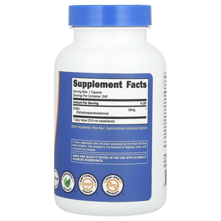 Nutricost, ДГЭА, 50 мг, 240 капсул