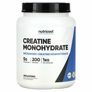 Nutricost, Performance, моногидрат креатина, с нейтральным вкусом, 1 кг (2,2 фунта) (Товар снят с продажи) 