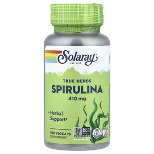 Solaray, True Herbs, спирулина, 100 растительных капсул