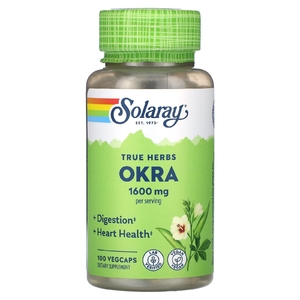 Solaray, True Herbs, бамия, 100 растительных капсул (400 мг на капсулу)