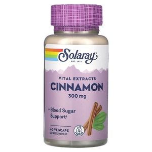 Solaray, Vital Extracts, корица, 60 растительных капсул