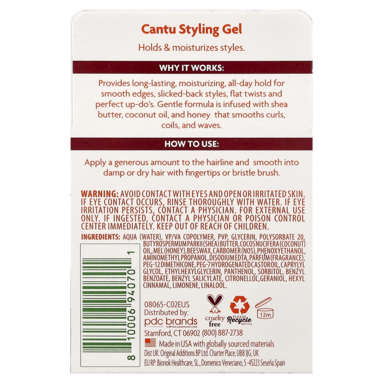 Cantu, для детей, гель для укладки, для локонов, кудрей и волн, 64 г (2,25 унции) (Товар снят с продажи) 