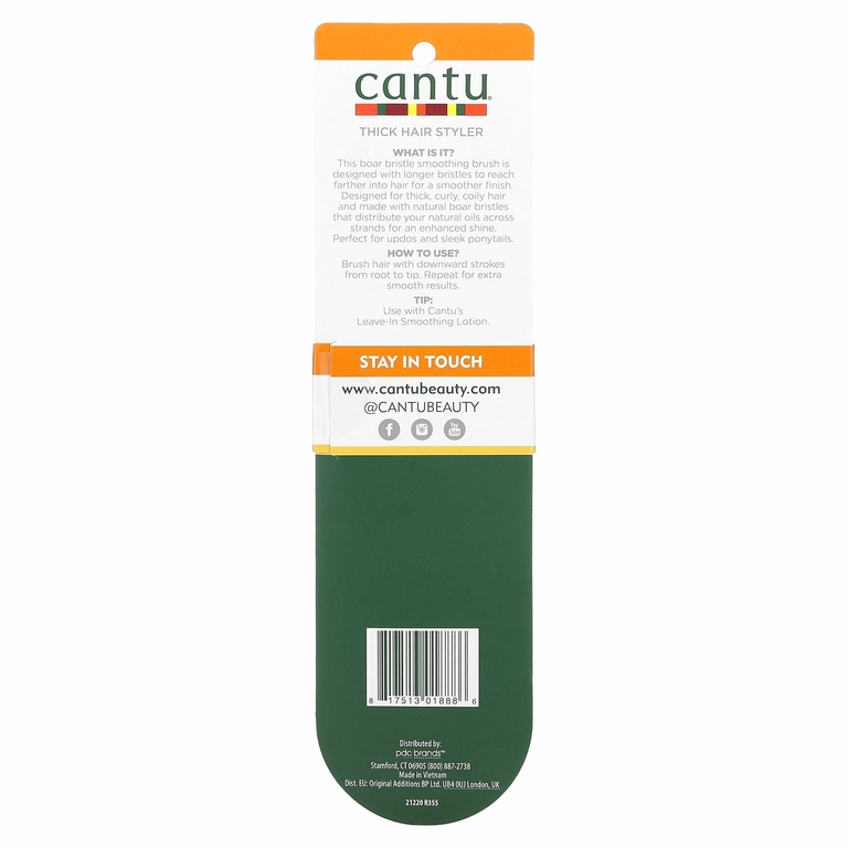 Cantu, Щетка для укладки густых волос, гладкая, 1 щетка