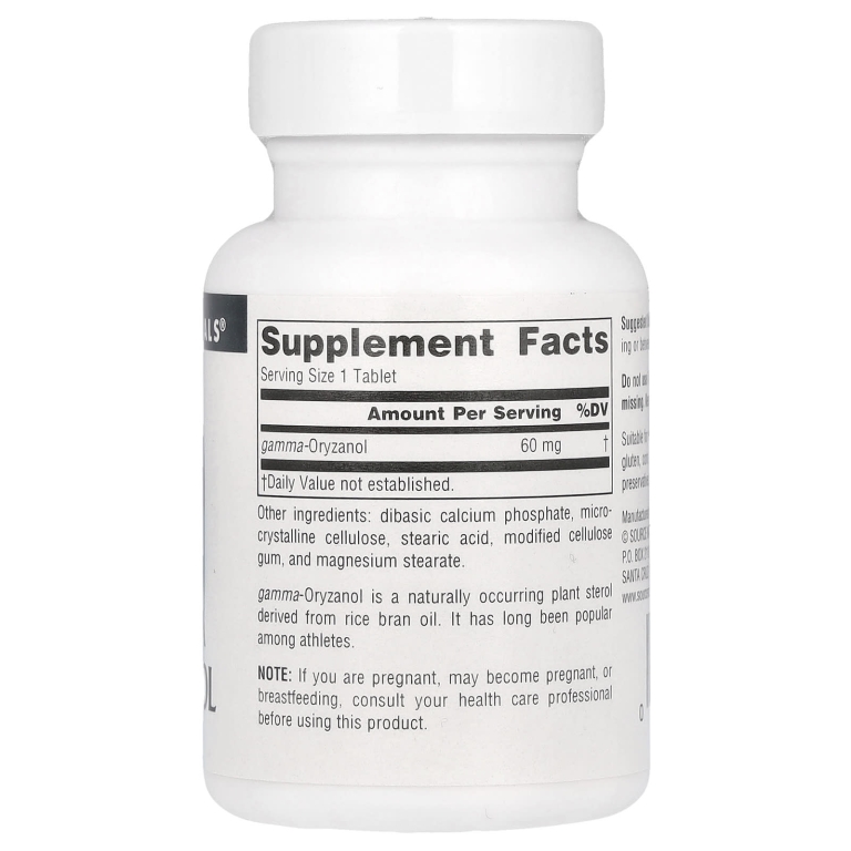 Source Naturals, Athletic Series, гамма-оризанол, 60 мг, 100 таблеток