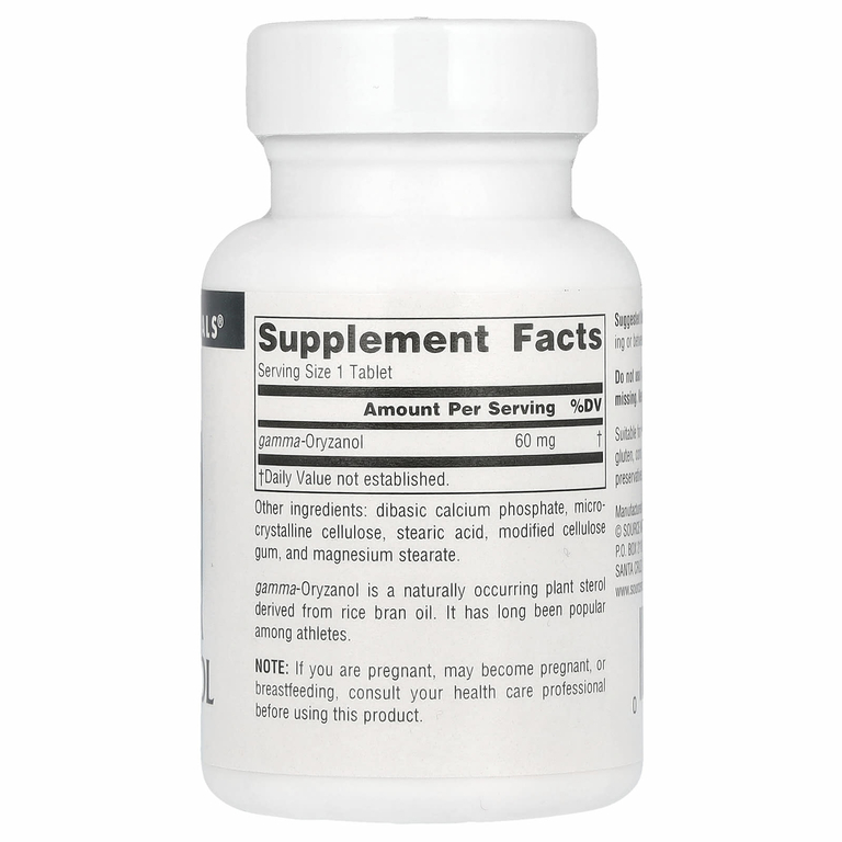 Source Naturals, Athletic Series, гамма-оризанол, 60 мг, 100 таблеток