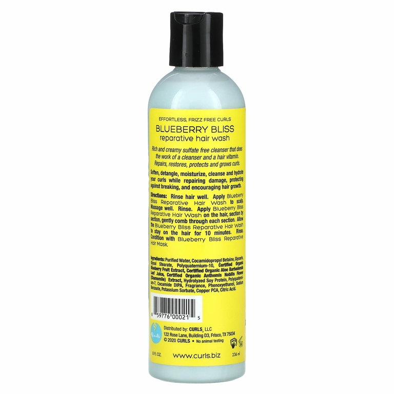 Curls, Blueberry Bliss, восстанавливающее средство для мытья волос, 236 мл (8 жидк. Унций)