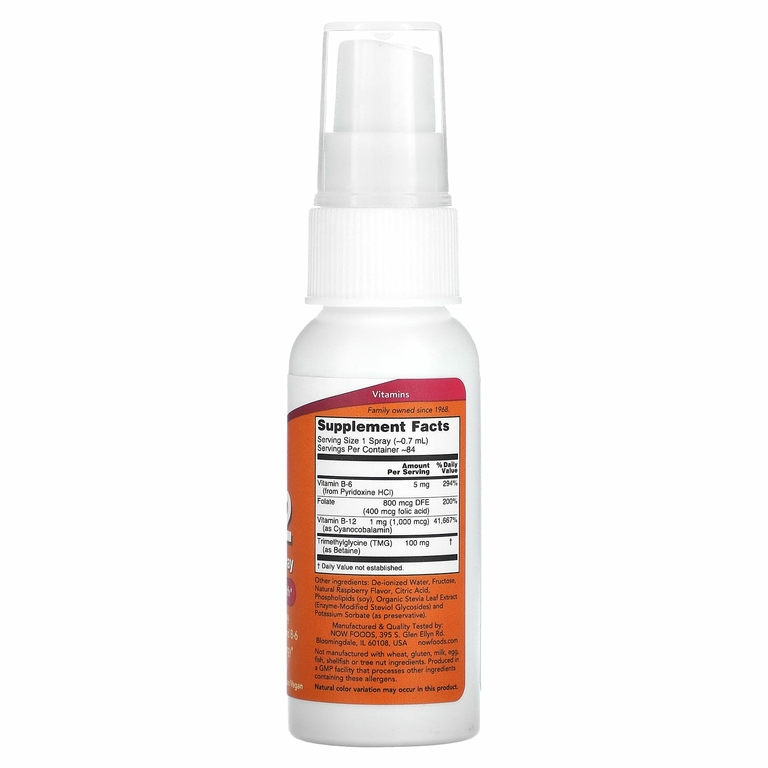 NOW Foods, Липосомальный спрей с витамином B12, 1000 мкг, 59 мл (2 жидк. унции)
