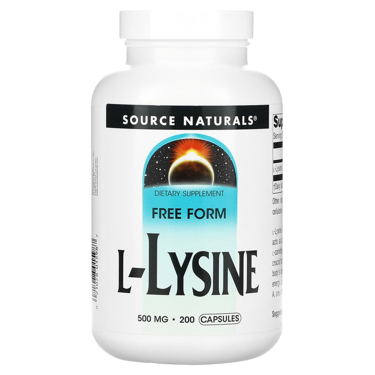 Source Naturals, L-лизин, 500 мг, 200 капсул