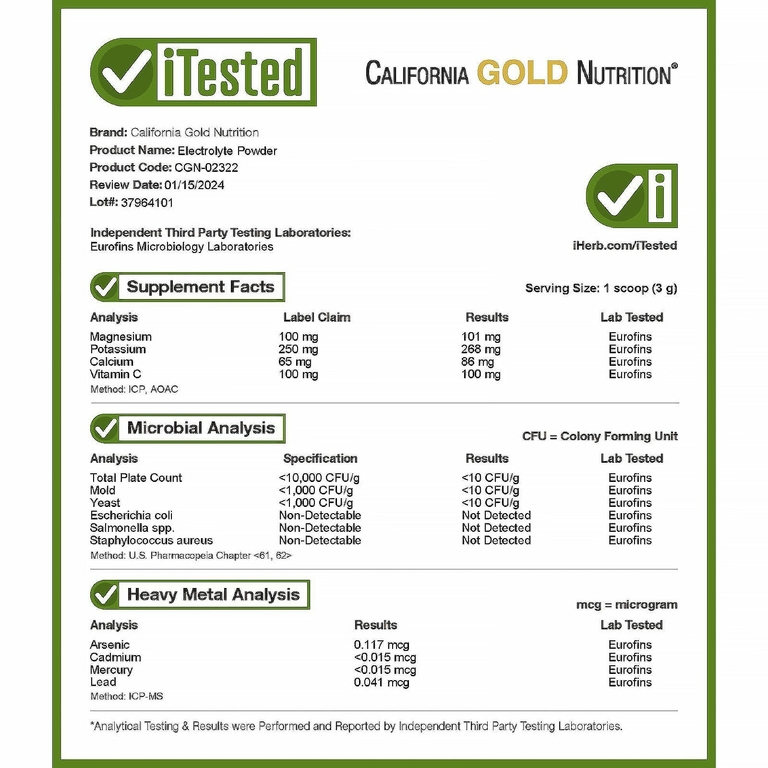 California Gold Nutrition, Sport, электролитный напиток в порошке, со вкусом натурального винограда, 288 г (10,15 унции)