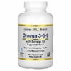 California Gold Nutrition, рыбий жир с омега 3-6-9 и маслом бурачника, норвежский триглицерид, натуральный лимонный вкус, 180 капсул
