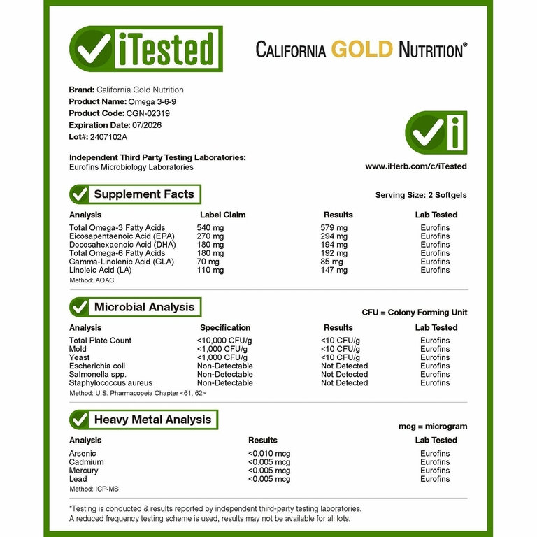 California Gold Nutrition, рыбий жир с омега 3-6-9 и маслом бурачника, норвежский триглицерид, натуральный лимонный вкус, 180 капсул