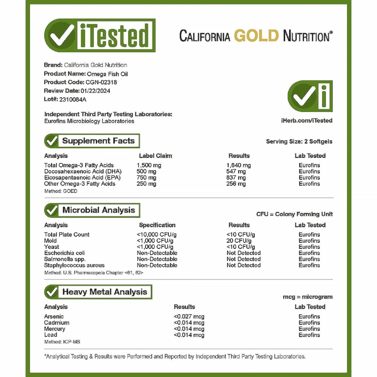 California Gold Nutrition, норвежский рыбий жир с омега-3, натуральный лимонный вкус, 180 капсул