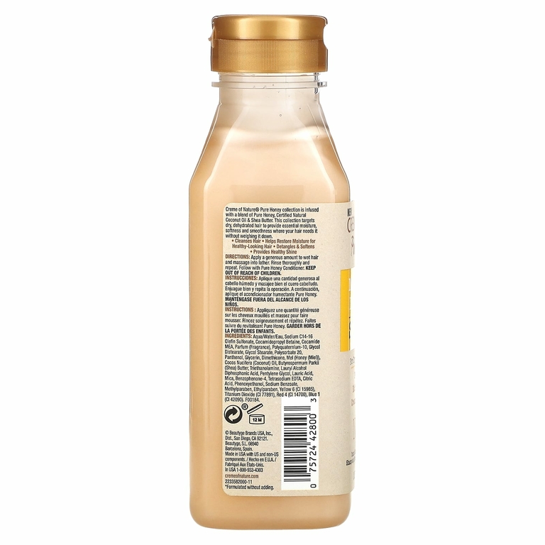Creme Of Nature, Pure Honey, увлажняющий шампунь для защиты от сухости, для сухих и обезвоженных волос, 355 мл (12 жидк. унц.)