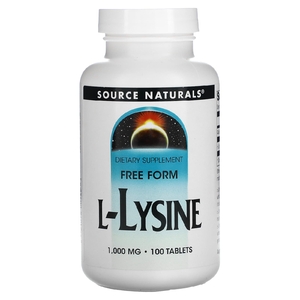 Source Naturals, L-лизин, 1000 мг, 100 таблеток