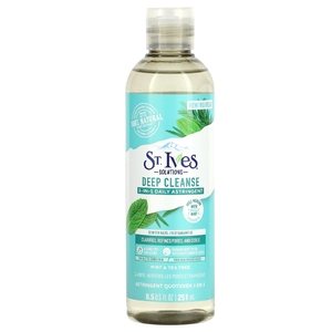St. Ives, Solutions, глубокое очищение, вяжущее средство для ежедневного применения 3-в-1, мята и чайное дерево, 251 мл (8,5 жидк. унц.) (Товар снят с продажи) 