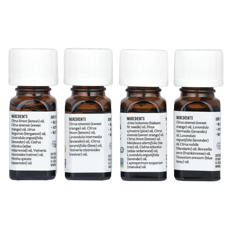 Aura Cacia, Kids, смеси эфирных масел, 4 флакона по 7,4 мл (0,25 жидк. унц.)