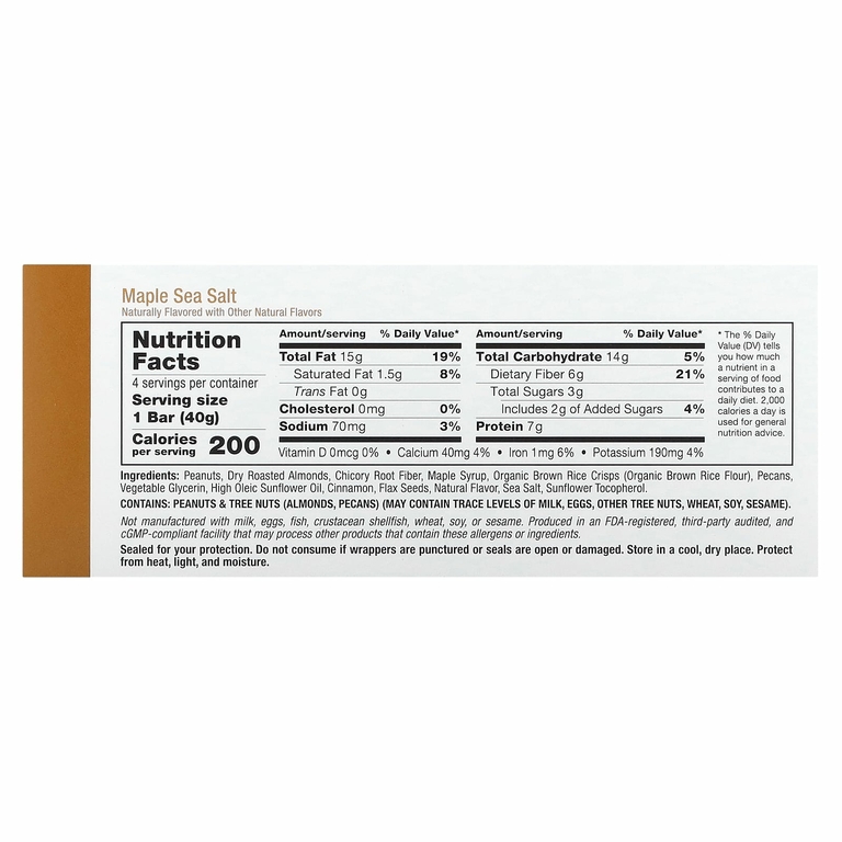 California Gold Nutrition, Foods, батончики-снеки, ассорти вкусов (кленовый сироп, карамель, арахисовая паста), 12 батончиков по 40 г (1,4 унции)