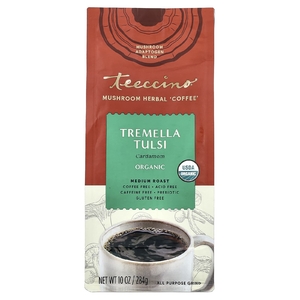 Teeccino, Органические грибы и травяной «кофе», тремелла тулси, средней обжарки, без кофеина, 284 г (10 унций)
