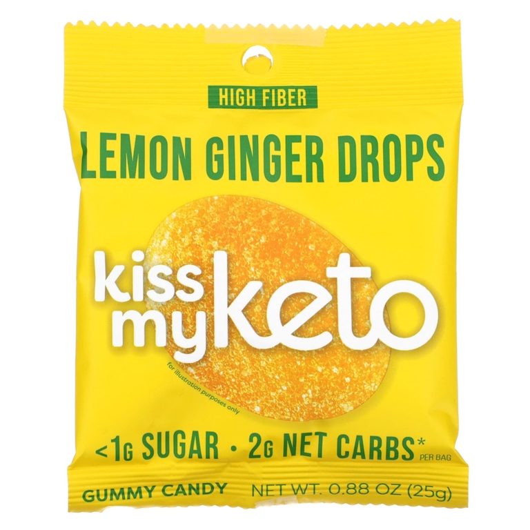 Kiss My Keto, Gummy Candy, лимонно-имбирные капли, 8 пакетиков по 25 г (0,88 унции) (Товар снят с продажи) 