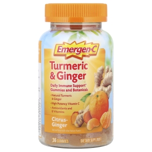 Emergen-C, Куркума и имбирь, цитрусовый и имбирь, 36 жевательных таблеток (Товар снят с продажи) 