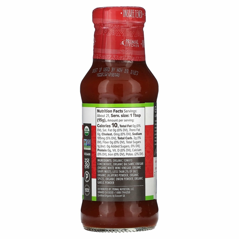 Primal Kitchen, Пряный кетчуп, органический и несладкий, 320 г (11,3 унции)