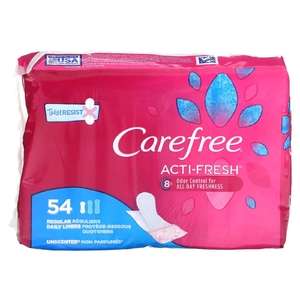 Carefree, Acti-Fresh, ежедневные вкладыши, обычные, без запаха, 54 шт. (Товар снят с продажи) 
