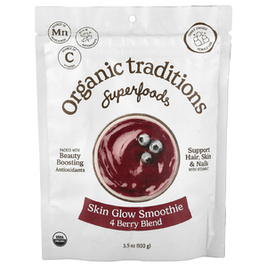 Organic Traditions, Superfoods, смузи для сияния кожи, смесь из 4 ягод, 100 г (3,5 унции)