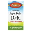 Carlson, Super Daily® D3 + K2, 125 мкг (5000 МЕ) и 90 мкг, 2,54 мл (0,086 жидк. Унции)