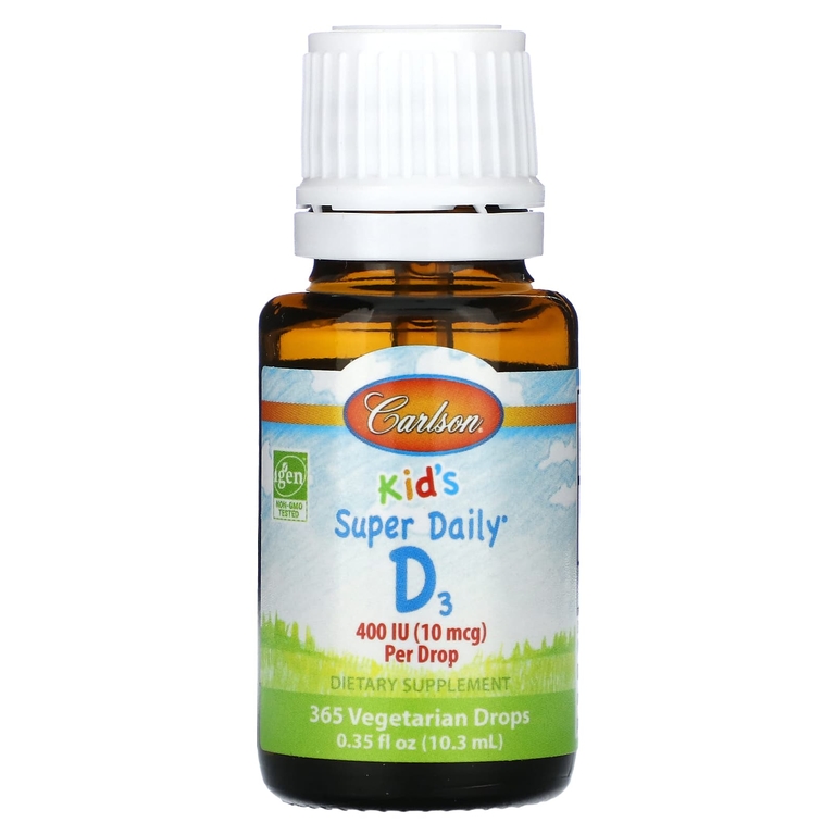 Carlson, Kids Super Daily® D3, 10 мкг (400 МЕ), 10,3 мл (0,35 жидк. унции)