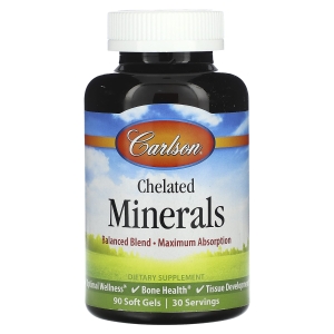 Carlson, Chelated Minerals, 90 мягких таблеток (Товар снят с продажи) 