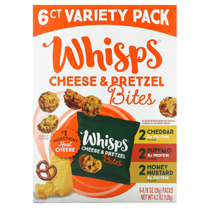 Whisps, Кусочки сыра и кренделя, разнообразные, 6 пакетиков с закусками по 20 г (0,7 унции) (Товар снят с продажи) 