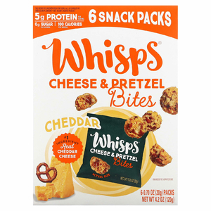 Whisps, Whisps Cheese & Pretezel Bites, чеддер, 6 пакетиков по 20 г (0,70 унции) (Товар снят с продажи) 