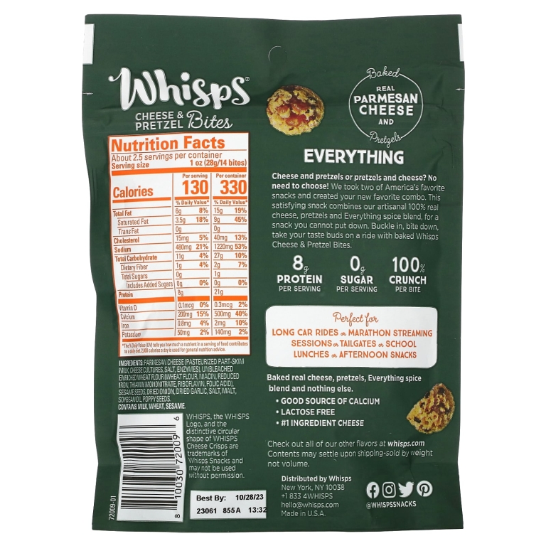 Whisps, Кусочки с сыром и кренделем, все, 70 г (2,5 унции) (Товар снят с продажи) 