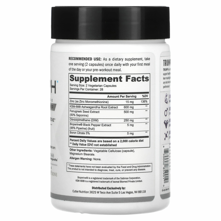 Cutler Nutrition, Triumph, средство для наращивания мышечной массы, 56 вегетарианских капсул