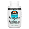 Source Naturals, Ацетил L-карнитин и альфа-липоевая кислота, 650 мг, 120 таблеток