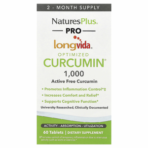 NaturesPlus, Pro Longvida®  оптимизированный куркумин1000, 1000 мг, 60 таблеток